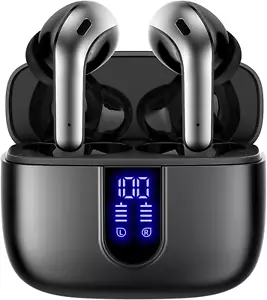Bluetooth Headphones True Wireless Earbuds 60H Playback LED Power Display Earpho - Picture 1 of 12