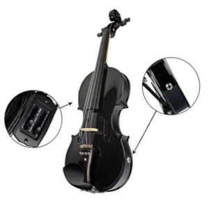 Violino Nero 4/4 Acustico ed Elettrico Custodia Accessori Spedizione da ITALIA - Foto 1 di 3