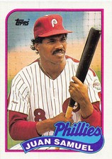Juan Samuel 1989 Topps 575  Philadelphia Phillies  Baseball Card
