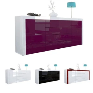 Sideboard Kommode Anrichte Highboard La Paz V1 in Weiß - Hochglanz & Naturtöne - Bild 1 von 38