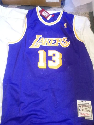 Wilt Chamberlain Sz Large 1972 Los Angeles Lakers NBA Jersey Brand New Purple Cover