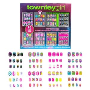 96 Pcs Press-On Nails Including 3D and Glow-In-Dark Artificial False Nails Set f - Picture 1 of 12
