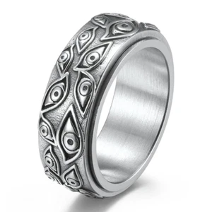 HERRENRING RING STAHL ANGST ANTI-STRESS AUGE GOTTES VORSEHUNG 07R207 - Bild 1 von 1