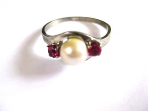 Anillo Oro Blanco 333 con Perla, 2,18 G - Imagen 1 de 3