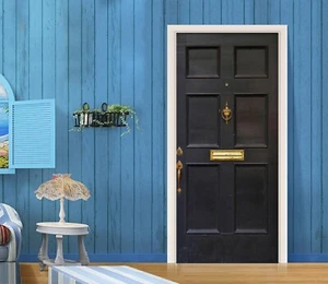 3D Schlichtes Schwarz H6440 Tür Wandmalerei Wandaufkleber Aufkleber Erin 2023 - Picture 1 of 11