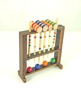 Dollhouse Miniature Croquet Set Toy, S7385 - Picture 1 of 1