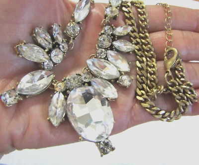 Хрустальные стразы Glaee бахрома ожерелье золотистый тон - Изображение 1 из 4