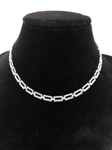 Vintage Lustern Silver Tone Choker, about 14 inches - Picture 1 of 6