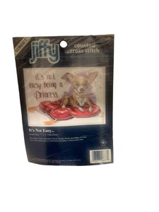 Kit de punto de cruz contado JIFFY - NO ES FÁCIL... 7" x 5" - ¡Princesa! - Imagen 1 de 1