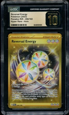 2023 Pokemon Paradox Rift Reversal Energy Gold Hyper Rare #266 CGC 10 PRISTINE - Image 1 of 2