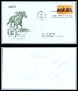 US FDC # 1528 10c Horse Racing  Artmaster   1974, 9p9815 - Picture 1 of 1