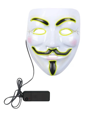 Guy Fawkes LED Maske - Macht Deinen Vendetta-Protest deutlich sichtbar - Bild 1 von 4