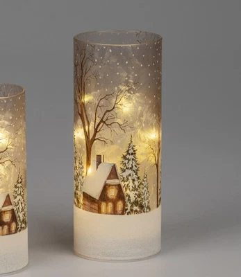 LED Tischlampe WINTERLANDSCHAFT geeist H. 20cm mit Timer Formano W25 - Bild 1 von 2