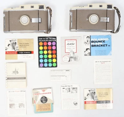 Lot of (2) Vintage Polaroid Land 800 Cameras and Instruction Books - image 1 of 4