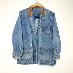 Abrigo Lee de Colección Años 80 90 Denim Envejecido Pana Tareas Ropa de Trabajo Chaqueta de Granero L - Imagen 1 de 8
