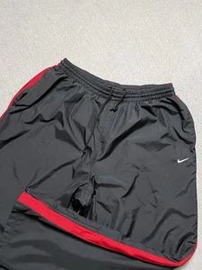 Nike Track Pants Uomo 2XL Nero Rosso Giacca a Vento Zip Caviglia Vintage Y2K - Foto 1 di 18