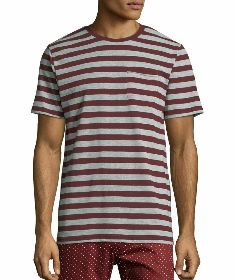 Sovereign Code Jakov Textured Stripe-Print Tee Red Wine XL - Image 1 of 1