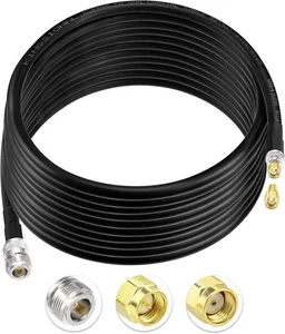 25ft 4G Lora Antenna Cable N Female to RP-SMA KSR400 Low Loss Extension Cable - Picture 1 of 9