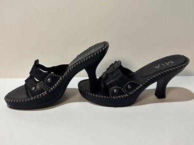 Sandalia MIA Vintage Talla 6.5 6 1/2 Tacones Tirantes Puntada Gruesa Y2k Bratz Chanclas Foto 1 de 4