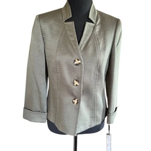 Tahari Arthur S. Levine "Louisa" Blazer – 4P Harvest Green, MSRP $129 NWT - Picture 1 of 6