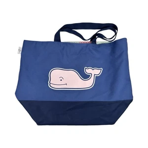 VINEYARD VINES Tote NAVY BLUE Beach Bag PINK WHALE Target Collab Lined Pocket - Picture 1 of 7
