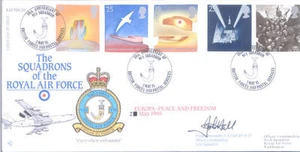 Europa 1995 RAF FDC firmado CO 8 CENTINELA Sqn Hall - Imagen 1 de 1