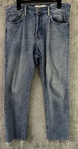 LOGG by H&M Herren 33 x 32 (36x28) Denim Blue Jeans Button Fly Raw Hem Tapered Fit - Bild 1 von 11