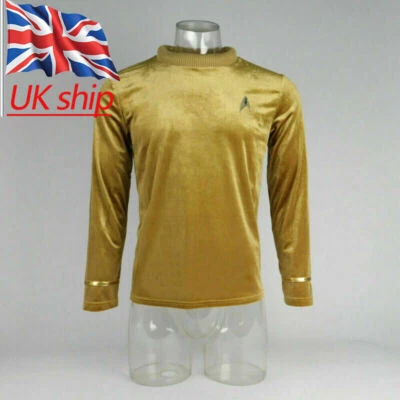 The Original Series Captain Pike Kirk Gold Uniform Shirts TOS Starfleet Tops - Image 1 of 4