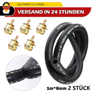 2 Set Kraftstoffschlauch 8mm Ölschlauch Benzinschlauch Dieselschlauch + Schelle - Bild 1 von 13