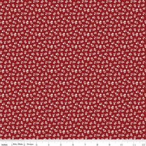 RBD ~ C12851 Calico Ditzy Beet Red ~ 100% Cotton ~ Per Half Yard - Picture 1 of 2