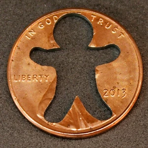 Lucky penny with gingerbread man cut out - Picture 1 of 1