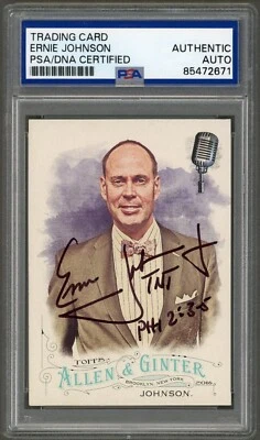 Ernie Johnson SIGNED 2016 Allen & Ginter Card #203 Sportscaster Slab Auto PSA  - Image 1 of 2