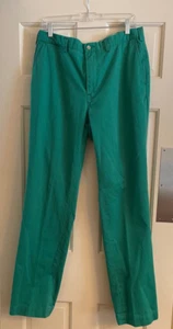 Polo Ralph Lauren Herren klassische Passform Hose grün flache Vorderseite Chinohose Größe 34 x 34 gebraucht, in einwandfreiem Zustand - Bild 1 von 8