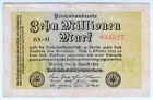 1923 Germany 10 Million Mark 034327 Reichbanknote Paper Money Banknotes