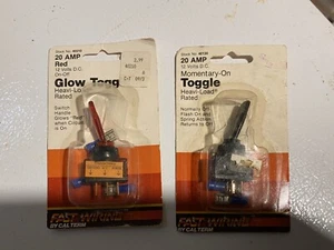 Red Lighted And Black Bat Handle 2 Pole Single Throw Screw Lug Toggle Switch 20a - Picture 1 of 4