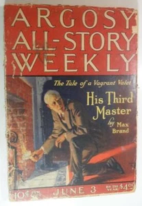 ARGOSY ALL STORY WEEKLY PULP JUNE 3 1922 JOHNSTON MCCULLEY ZORRO MAX BRAND - Picture 1 of 5