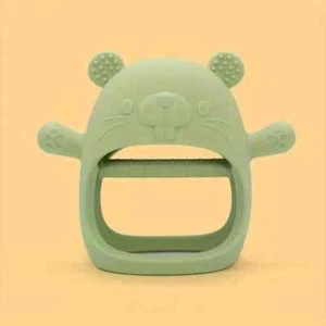 Cute Bear Silicone Baby Teething Mitten Glove - Teether Toy for Babies UK Stock - Picture 1 of 20