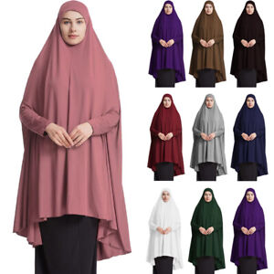 Ramadan Women Muslim Abaya Overhead Hijab Khimar Dress Islamic Prayer Burqa Robe