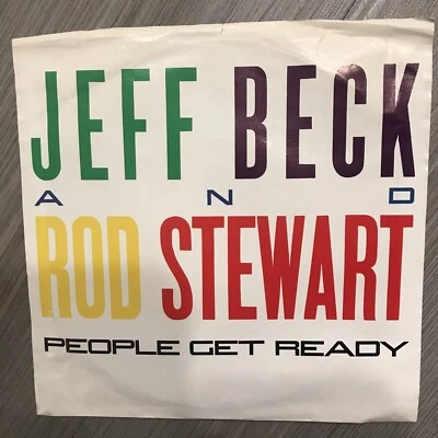 Jeff Beck/Rod Stewart 7" Single 1985 UK People Get Ready/Back On The Street - Image 1 of 4