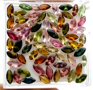Natural Multi Tourmaline Marquise Cut Loose Gemstone Lot 80 Pcs 2.50x5 MM 10 CT - Picture 1 of 5