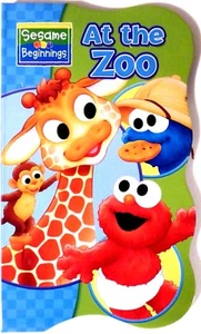 New Sesame Street Beginnings BOARD BOOKS Baby Big Bird Cookie ELMO ~ At the ZOO - Imagen 1 de 2