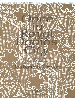 Once In Royal David's City Sheet Music 3 Octave Handbells 1995 Kinyon Agape 1763 - Image 1 of 4