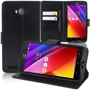 Pour Asus Zenfone Max zc550kl Housse portefeuille cuir synthétique +verre Trempé - Photo 1 sur 2