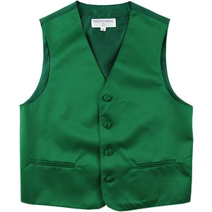 Nuevo Chaleco Esmoquin Formal para Niños Chaleco Chaleco Solo Verde Esmeralda EE. UU. Tallas 2-14 - Imagen 1 de 3