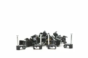 50 X Black Dual Shotgun Twin Coax Cable Clip For WF65 / CT63 Sky + Plus HD Clips - Picture 1 of 9