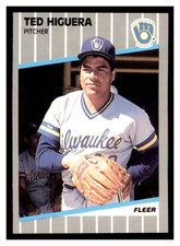 1989 Fleer #188 TED HIGUERA Milwaukee Brewers ~F5Q