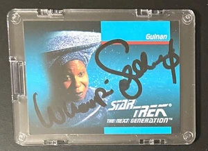 Tarjeta coleccionable Star Trek Next Generation STNG firmada por Whoopi Goldberg Guinan - Imagen 1 de 2