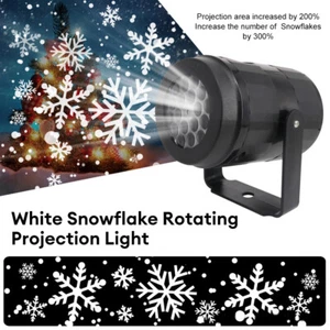 Weihnachten Schneeflocke Projektor Licht LED Schneefall Landschaft Projektion Weihnachtsdeko - Bild 1 von 24