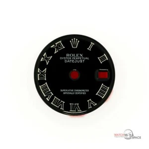 Rolex Datejust 179160 179174 original dama esfera romana grande negra S/S #D66 - Imagen 1 de 7