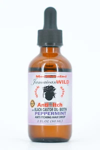 Jamaikanisches wildes schwarzes Rizinusöl Biotin Anti Juckreiz Haartropfen (Pfefferminze) - Bild 1 von 4